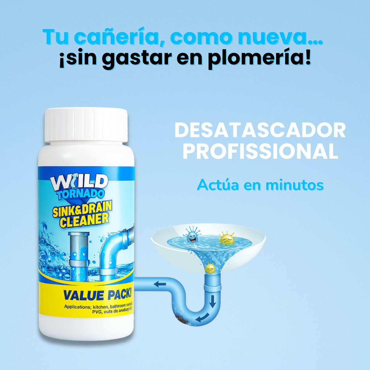 Wild Tornado – Desatascador Profesional de Cañerías