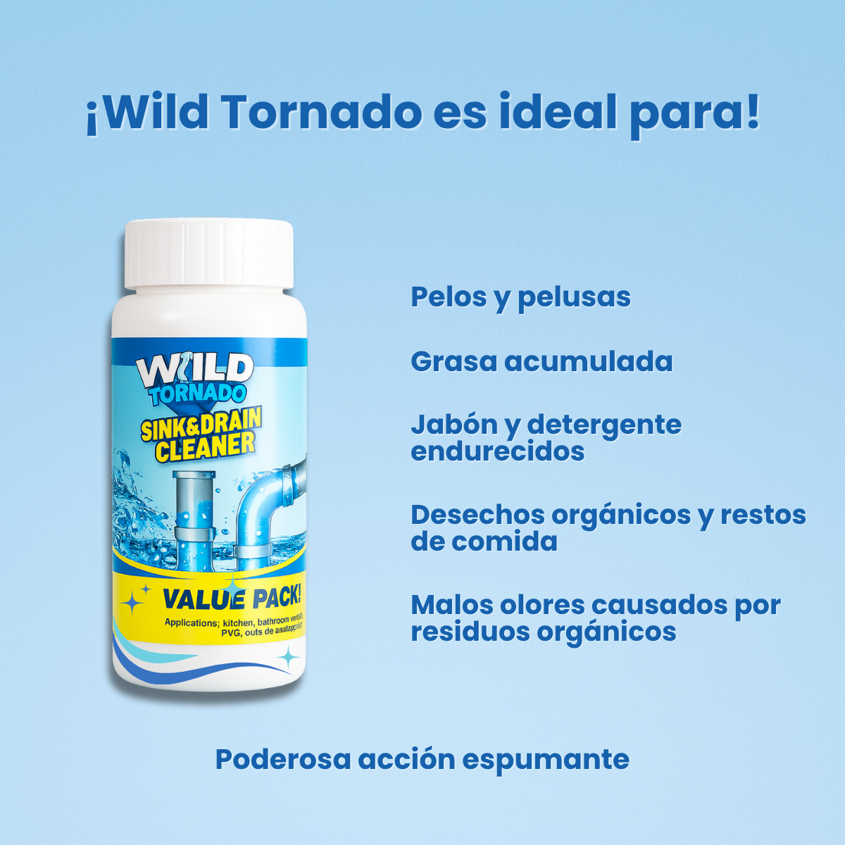 Wild Tornado – Desatascador Profesional de Cañerías