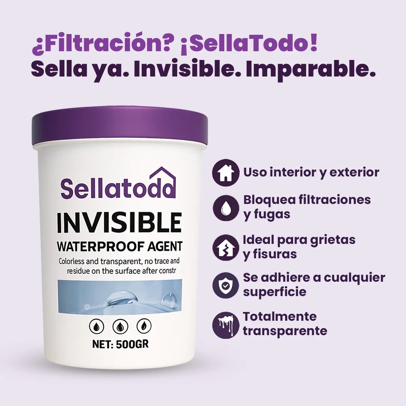 Sellatodo – Sellador Impermeabilizante Transparente de Alta Resistencia