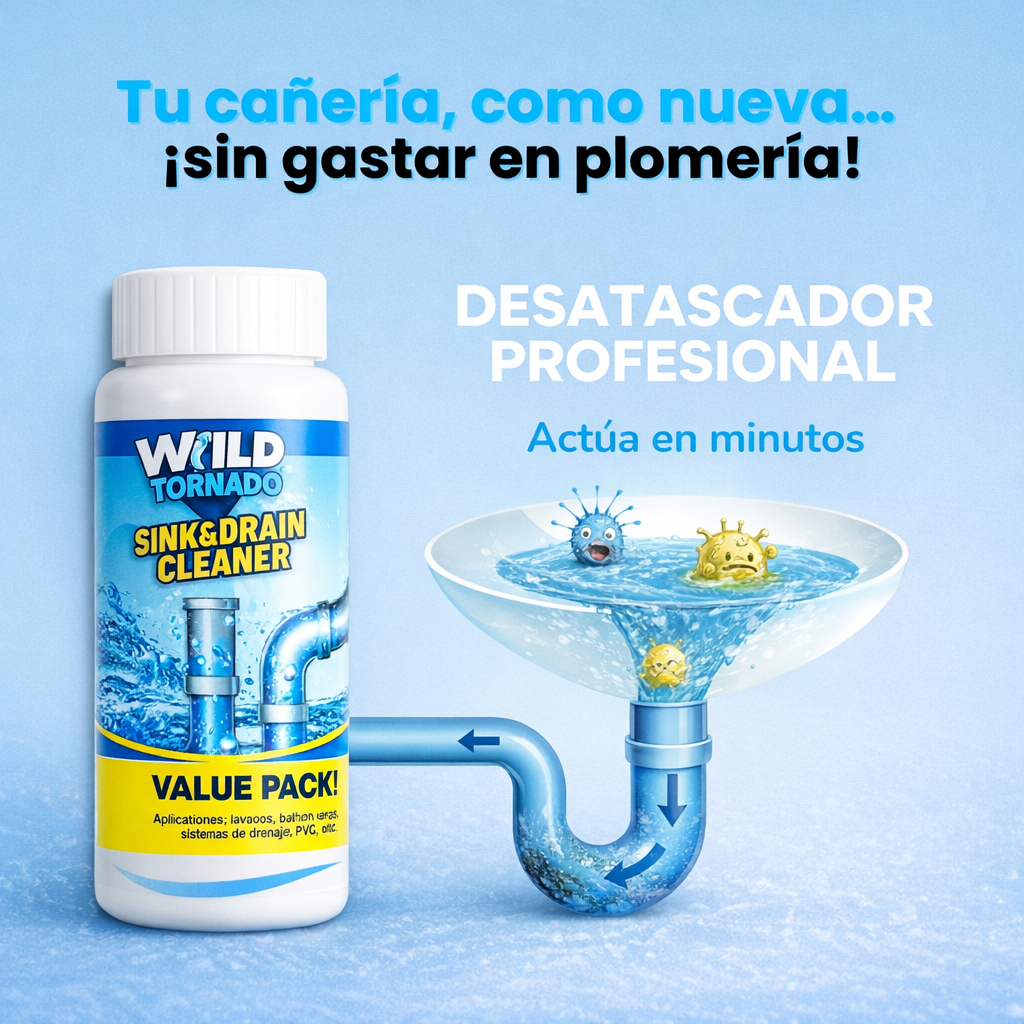 Wild Tornado™ – Destapa tu tubería en minutos sin esfuerzo