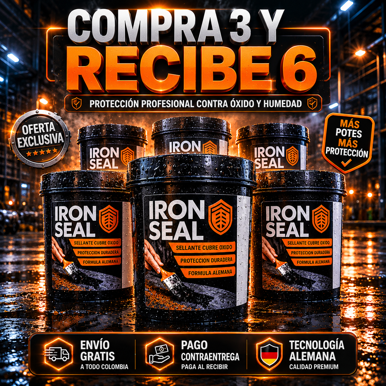 Iron Seal™ — Pintura Anticorrosiva Alemana 500g | Elimina el óxido sin lijar