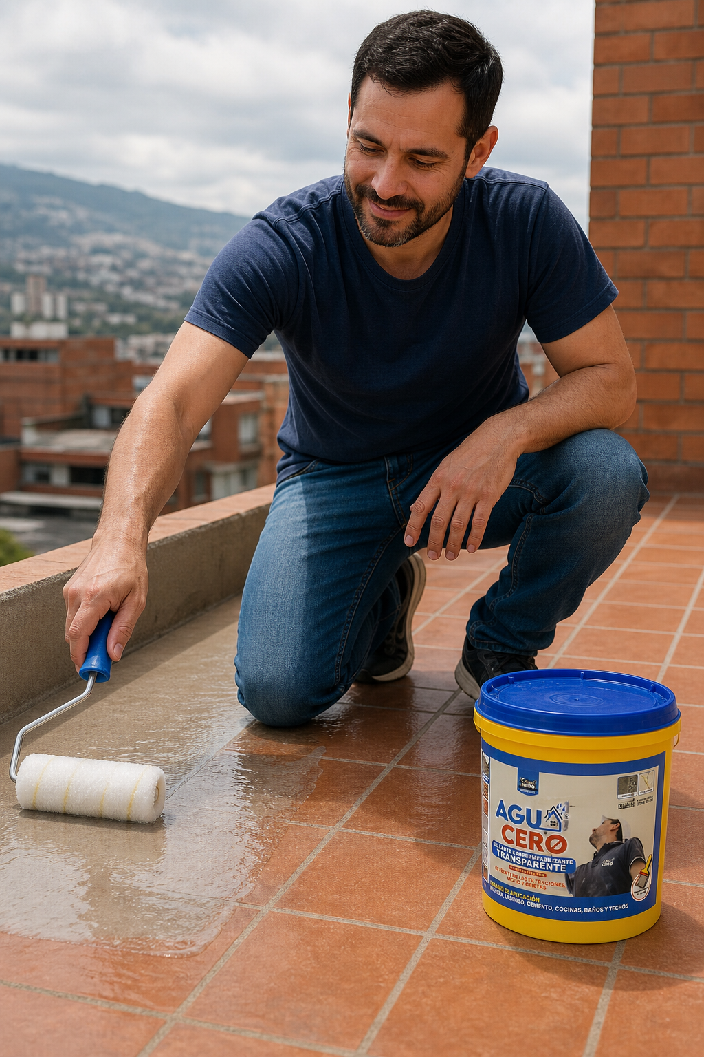 Aplicando Agua Cero tú mismo en la terraza