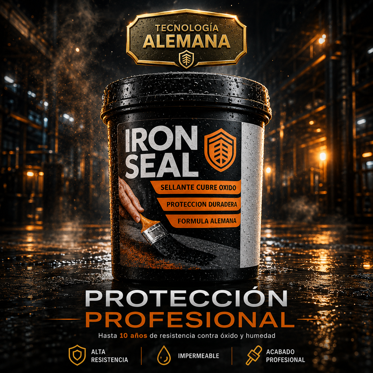 Iron Seal™ — Pintura Anticorrosiva Alemana 500g | Elimina el óxido sin lijar