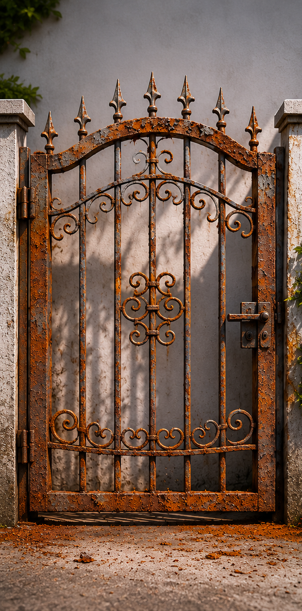 Reja de hierro oxidada antes de aplicar Iron Seal